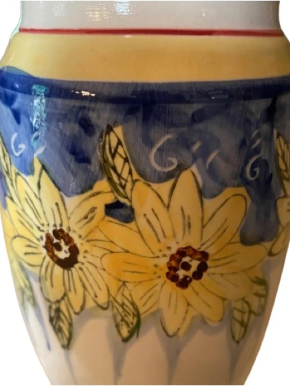 Vintage SAP Trading Inc. Hand-Painted Sunflower Ceramic Vase 7.5” Made in China